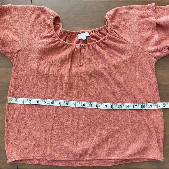 Madewell | Women’s Texture & Thread Tiered-Sleeve Top Layers Rusty Orange Fall S - Picture 10 of 11